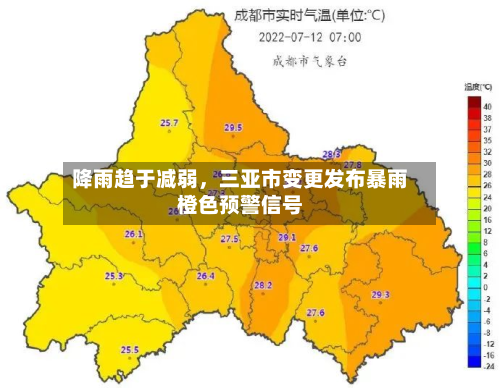 降雨趋于减弱，三亚市变更发布暴雨橙色预警信号-第2张图片
