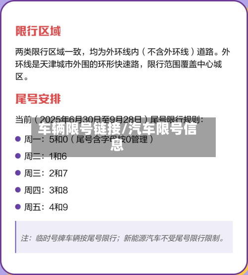 车辆限号链接/汽车限号信息