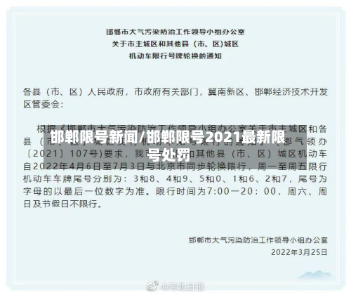 邯郸限号新闻/邯郸限号2021最新限号处罚-第2张图片
