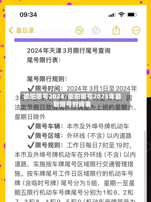 德阳限号2024/德阳限号2025年最新限号时间表