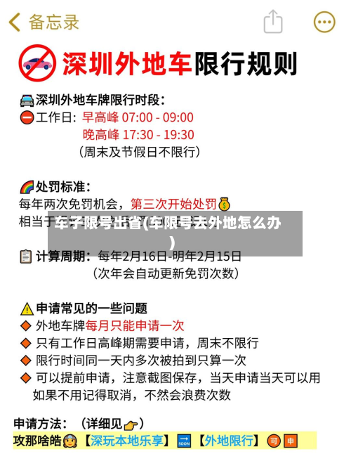 车子限号出省(车限号去外地怎么办)