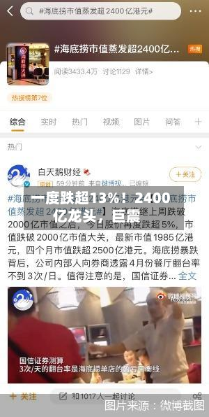 一度跌超13%！2400亿龙头，巨震-第2张图片