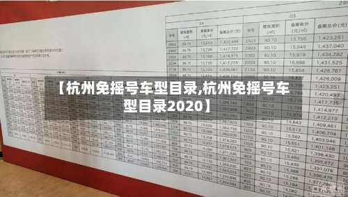 【杭州免摇号车型目录,杭州免摇号车型目录2020】-第3张图片