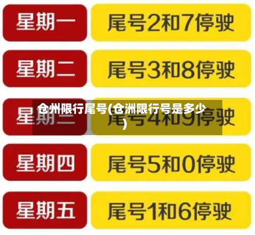 仓州限行尾号(仓洲限行号是多少)-第2张图片