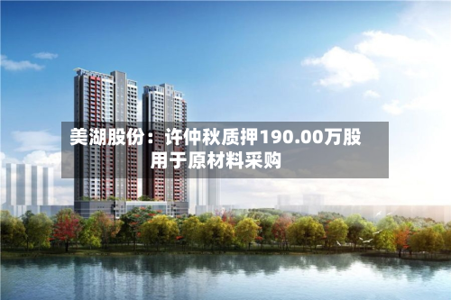 美湖股份:许仲秋质押190.00万股用于原材料采购