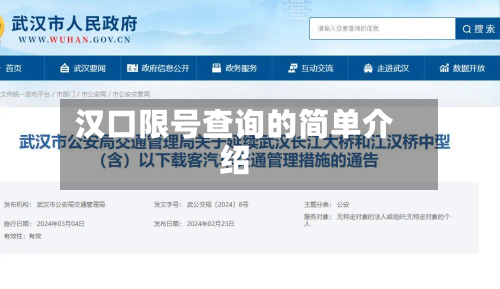 汉口限号查询的简单介绍