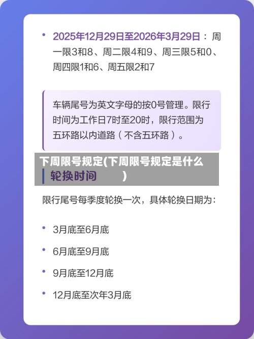 下周限号规定(下周限号规定是什么)-第2张图片
