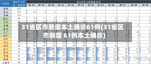31省区市新增本土确诊61例(31省区市新增 61例本土确诊)-第2张图片