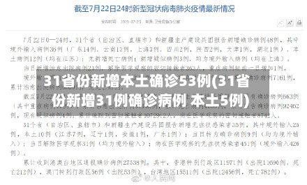 31省份新增本土确诊53例(31省份新增31例确诊病例 本土5例)-第2张图片