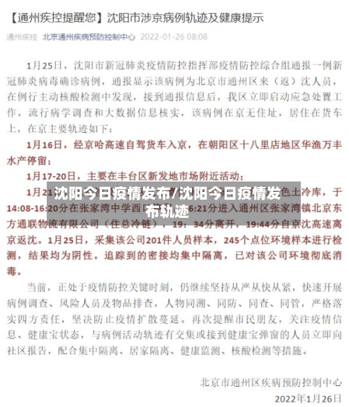沈阳今日疫情发布/沈阳今日疫情发布轨迹