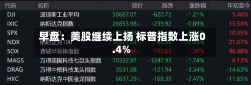 早盘:美股继续上扬 标普指数上涨0.4%-第3张图片