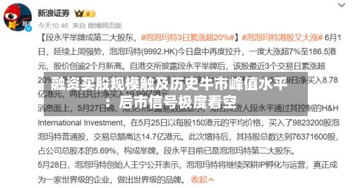 融资买股规模触及历史牛市峰值水平:后市信号极度看空-第1张图片