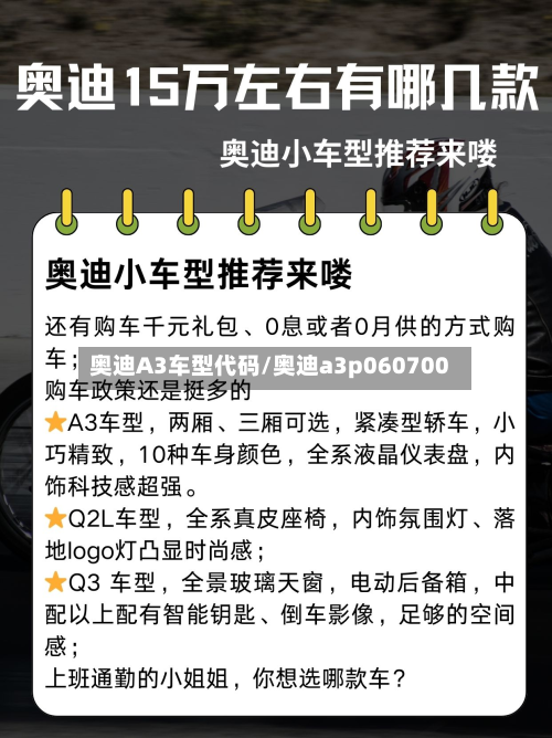 奥迪A3车型代码/奥迪a3p060700