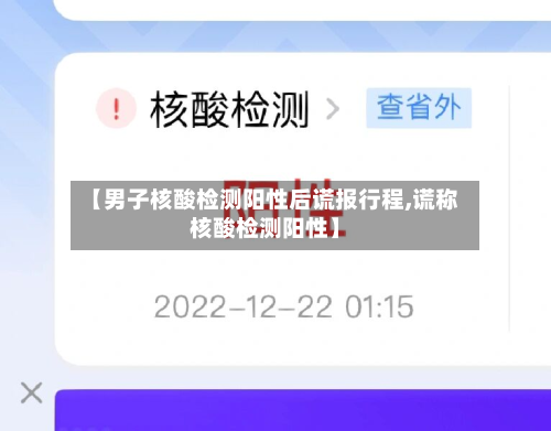 【男子核酸检测阳性后谎报行程,谎称核酸检测阳性】