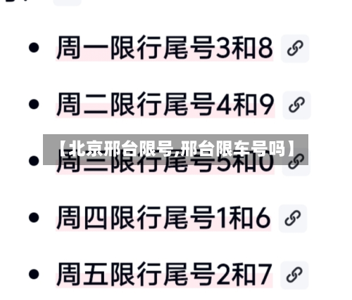 【北京邢台限号,邢台限车号吗】