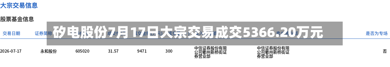 矽电股份7月17日大宗交易成交5366.20万元