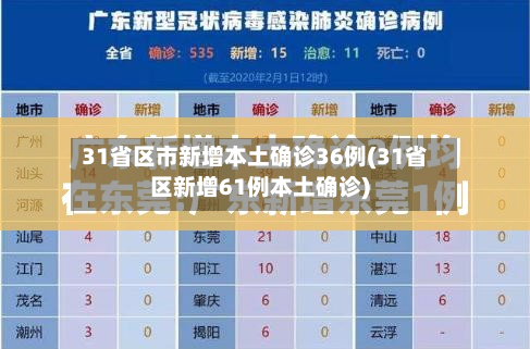 31省区市新增本土确诊36例(31省区新增61例本土确诊)