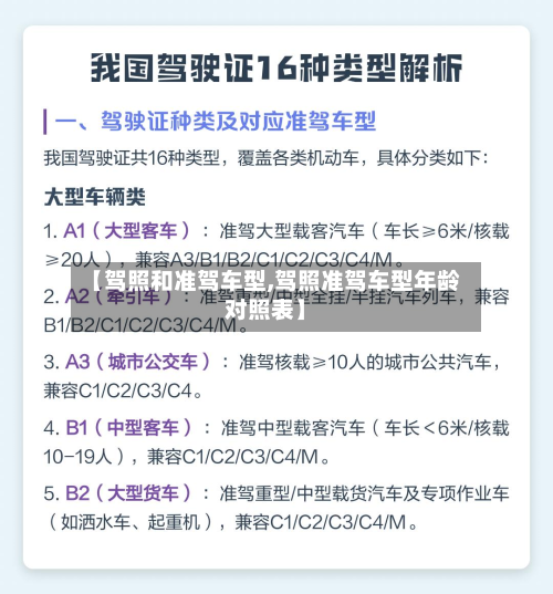 【驾照和准驾车型,驾照准驾车型年龄对照表】-第2张图片