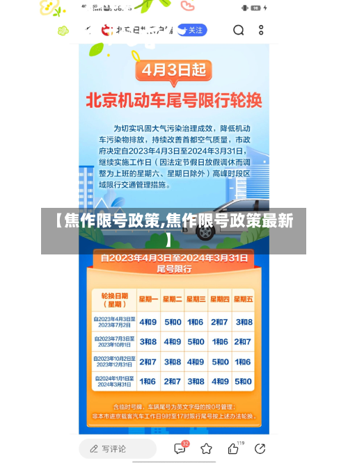 【焦作限号政策,焦作限号政策最新】