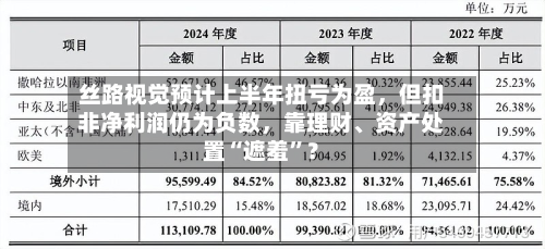丝路视觉预计上半年扭亏为盈，但扣非净利润仍为负数	，靠理财	、资产处置“遮羞”？-第3张图片