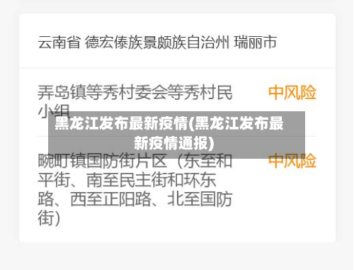 黑龙江发布最新疫情(黑龙江发布最新疫情通报)-第2张图片