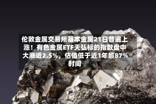 伦敦金属交易所基本金属21日普遍上涨！有色金属ETF天弘标的指数盘中大涨近2.5%，估值低于近1年超87%时间-第3张图片