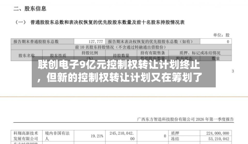 联创电子9亿元控制权转让计划终止，但新的控制权转让计划又在筹划了-第2张图片