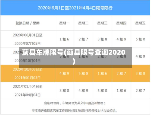 蓟县车牌限号(蓟县限号查询2020)