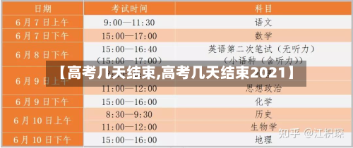 【高考几天结束,高考几天结束2021】-第2张图片