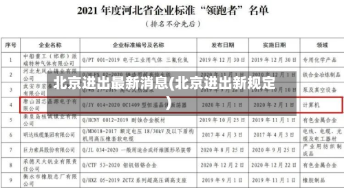北京进出最新消息(北京进出新规定)-第2张图片