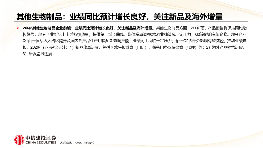 中信建投：中药、生物制品及医药商业板块2026Q2前瞻